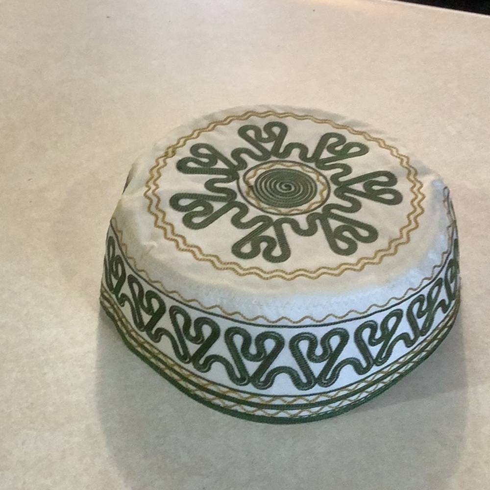 Embroidered Green and Gold Cap